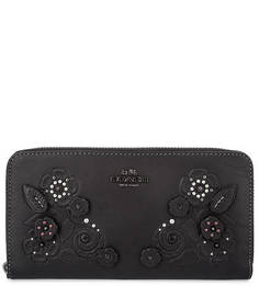 Кожаный кошелек с металлическим декором Coach