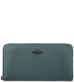 Бирюзовый кошелек из мягкой кожи Coach