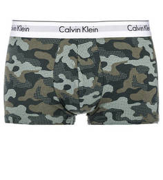 Хлопковые трусы-боксеры с камуфляжным принтом Calvin Klein