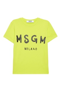 Хлопковая футболка с логотипом Msgm