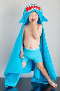 Голубое полотенце с капюшоном Zoocchini