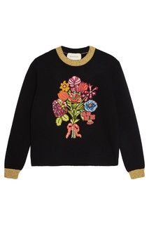 Шерстяной джемпер с цветами Gucci