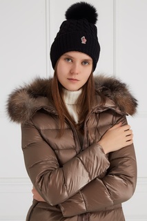 Шапка с косами черная Moncler