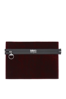 Бордовая бархатная сумка Mm6 Maison Margiela
