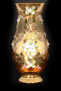 Ваза Лепка янтарная, 30 см Bohemia