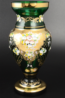 Ваза Лепка зеленая, 35 см Bohemia