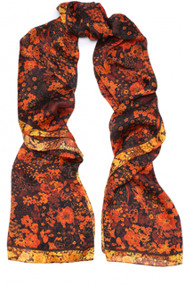 Шелковый шарф с цветочным принтом Roberto Cavalli