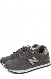 Замшевые кроссовки 574 с текстильными вставками New Balance
