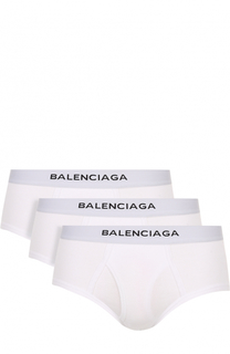 Комплект из трех хлопковых хипсов с широкой резинкой Balenciaga