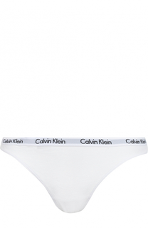Хлопковые стринги с логотипом бренда Calvin Klein Underwear