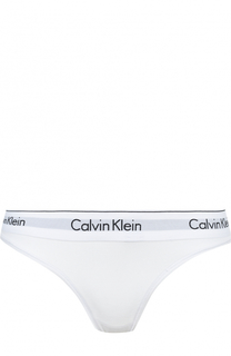 Хлопковые стринги с логотипом бренда Calvin Klein Underwear