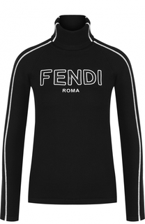 Шерстяной приталенный свитер с высоким воротником Fendi