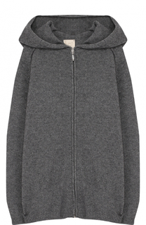 Вязаный кардиган на молнии с капюшоном Kuxo Cashmere