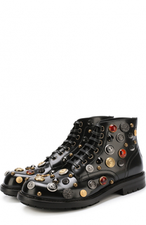 Высокие кожаные ботинки San Pietro с отделкой Dolce &amp; Gabbana