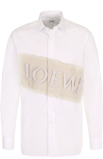 Хлопковая рубашка свободного кроя с аппликацией Loewe