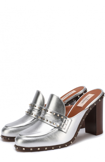 Кожаные мюли Soul Rockstud на устойчивом каблуке Valentino
