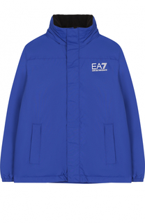 Куртка с воротником-стойкой и логотипом бренда Ea 7