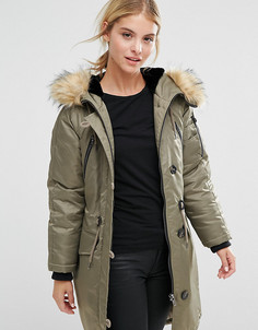 Парка с карманом MA1 ASOS PETITE Luxe - Серый
