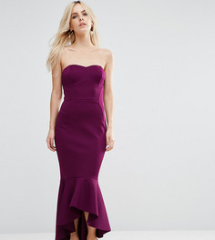Платье-бандо с баской ASOS PETITE - Фиолетовый