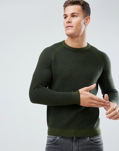 Фактурный трикотажный джемпер с круглым вырезом Ted Baker - Зеленый