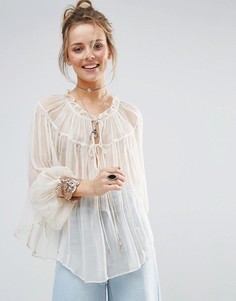 Блузка с манжетами Free People Dream - Белый