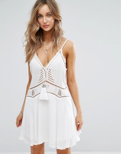 Белое пляжное платье с кисточками Surf Gypsy - Белый