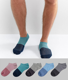 Набор из 5 пар спортивных носков колор блок ASOS - Мульти