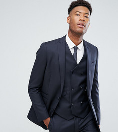 Темно-синий пиджак узкого кроя из 100% шерсти ASOS TALL - Темно-синий