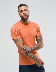 Оранжевая футболка с вышитым логотипом-галочкой Nike 827021-881 - Оранжевый