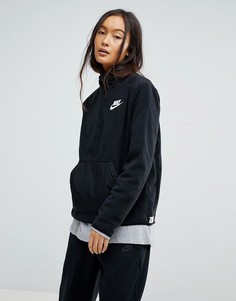 Черный флисовый пуловер с молнией Nike - Черный