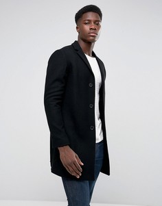 Пальто из ткани с добавлением шерсти и кашемира Selected Homme - Черный