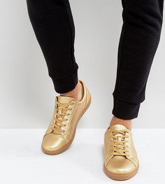 Золотистые кроссовки для широкой стопы с эффектом металлик ASOS - Золотой
