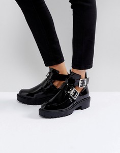 Черные лакированные ботинки с пряжками Boohoo - Черный
