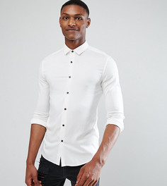Белая приталенная рубашка из эластичной вискозы ASOS TALL - Белый