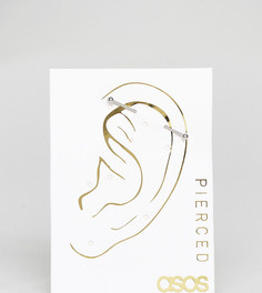 Пирсинг для уха с дизайном для двойного прокола ASOS - Серебряный