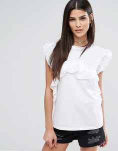 Футболка с рюшами River Island - Белый