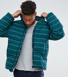 Зеленая дутая куртка с текстовым принтом ASOS TALL - Зеленый
