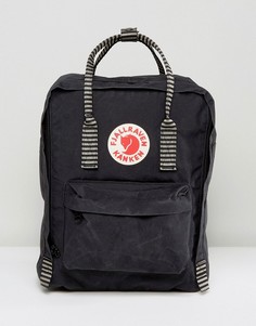 Черный рюкзак с полосатыми лямками Fjallraven Kanken - 16 л - Черный