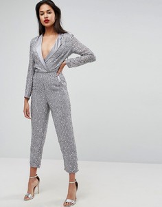 Комбинезон с отделкой ASOS - Серебряный