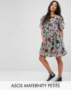 Свободное платье с цветочным принтом ASOS Maternity PETITE - Мульти