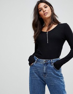 Топ с молнией Vero Moda - Черный