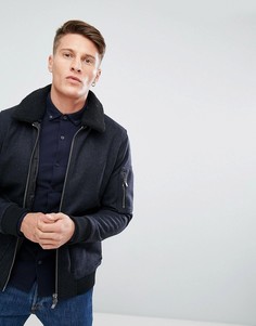 Шерстяная куртка с воротником из искусственного меха Jack &amp; Jones Premium - Серый