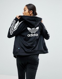 Худи черного цвета узкого кроя на молнии adidas Originals - Черный