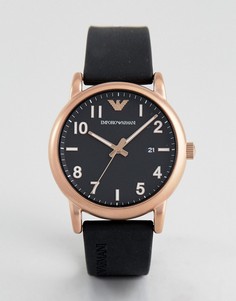 Черные часы с силиконовым ремешком Emporio Armani AR11097 - Черный