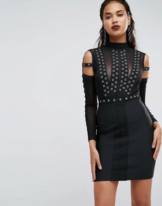 Платье с открытыми плечами Boohoo - Черный