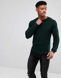 Зеленый обтягивающий фактурный джемпер ASOS - Зеленый