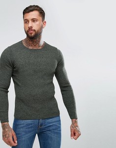 Длинный облегающий джемпер в рубчик ASOS - Зеленый