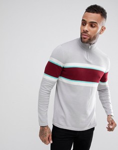 Серый трикотажный джемпер с молнией ASOS - Серый