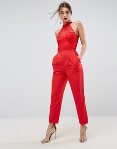 Комбинезон с кружевным верхом ASOS - Красный