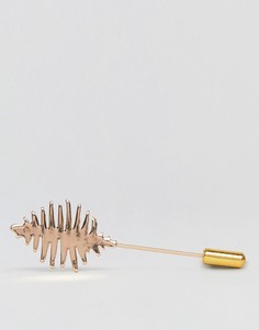 Золотистая зигзагообразная булавка на лацкан DesignB эксклюзивно для ASOS - Золотой